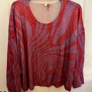 NWT Pilcro by Anthropologie 100% cashmere pink/purple zebra print sweater, 3X